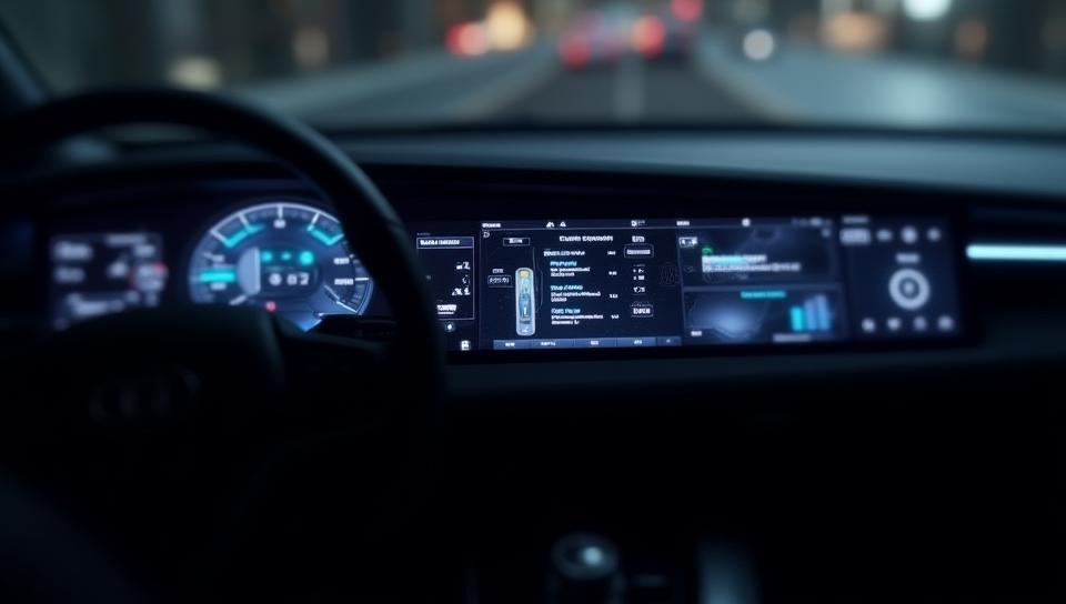Modern car dashboard with futuristic display